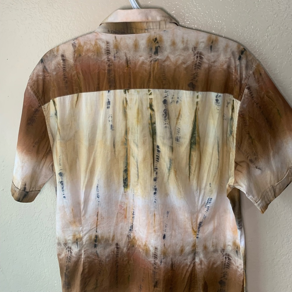 FATHER SONS Tie Dye Stretch Slim Fit Button Down Streetwear Shirt Size XL - Picture 6 of 8